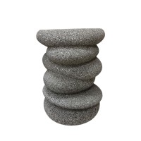 BALANCE SIDE TABLE STONE GREY 34x37x49.5cm