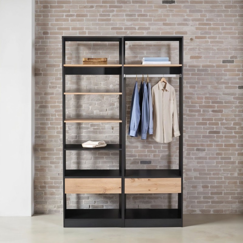 SYSTEM ΝΤΟΥΛΑΠΑ ΜΑΥΡΟ SONOMA 63x45x200cm