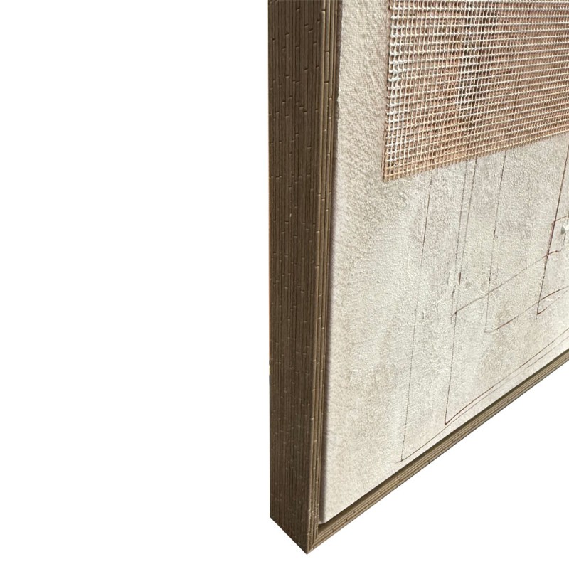 LINEE ΠΙΝΑΚΑΣ ΔΙΑΚΟΣΜΗΤΙΚΟΣ ΜΕ ΚΟΡΝΙΖΑ 80x120x4cm ΚΑΜΒΑΣ ΕΚΑΙ ΓΚΡΙ ΑΝΟΙΧΤΟ ΞΥΛΟ