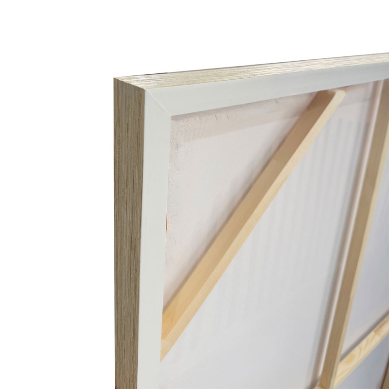 TIERRA ΠΙΝΑΚΑΣ ΔΙΑΚΟΣΜΗΤΙΚΟΣ ΜΕ ΚΟΡΝΙΖΑ 80x120x4cm ΚΑΜΒΑΣ ΚΑΦΕ ΛΕΥΚΟ ΞΥΛΟ