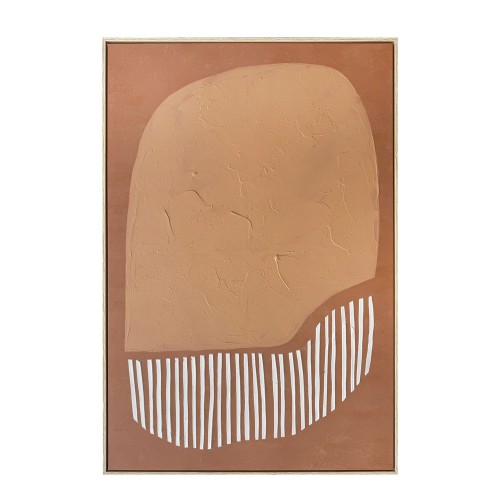 TIERRA ΠΙΝΑΚΑΣ ΔΙΑΚΟΣΜΗΤΙΚΟΣ ΜΕ ΚΟΡΝΙΖΑ 80x120x4cm ΚΑΜΒΑΣ ΚΑΦΕ ΛΕΥΚΟ ΞΥΛΟ