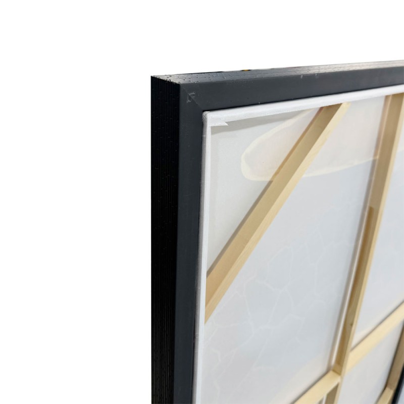 SIRKEL ΠΙΝΑΚΑΣ ΔΙΑΚΟΣΜΗΤΙΚΟΣ ΜΕ ΚΟΡΝΙΖΑ 80x120x4cm ΚΑΜΒΑΣ LEMON ΓΚΡΙ ΞΥΛΟ ΜΑΥΡΟ