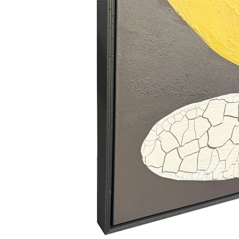 SKIVE ΠΙΝΑΚΑΣ ΔΙΑΚΟΣΜΗΤΙΚΟΣ ΜΕ ΚΟΡΝΙΖΑ 80x120x4cm ΚΑΜΒΑΣ LEMON ΓΚΡΙ ΞΥΛΟ ΜΑΥΡΟ