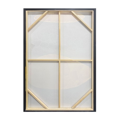 SKIVE ΠΙΝΑΚΑΣ ΔΙΑΚΟΣΜΗΤΙΚΟΣ ΜΕ ΚΟΡΝΙΖΑ 80x120x4cm ΚΑΜΒΑΣ LEMON ΓΚΡΙ ΞΥΛΟ ΜΑΥΡΟ
