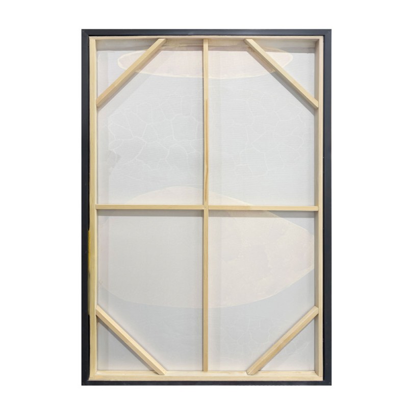 SKIVE ΠΙΝΑΚΑΣ ΔΙΑΚΟΣΜΗΤΙΚΟΣ ΜΕ ΚΟΡΝΙΖΑ 80x120x4cm ΚΑΜΒΑΣ LEMON ΓΚΡΙ ΞΥΛΟ ΜΑΥΡΟ