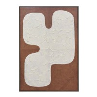 KAKTUS ΠΙΝΑΚΑΣ ΔΙΑΚΟΣΜΗΤΙΚΟΣ ΜΕ ΚΟΡΝΙΖΑ 80x120x4cm ΚΑΜΒΑΣ ΜΠΕΖ ΚΑΦΕ ΑΝΟΙΧΤΟ ΞΥΛΟ