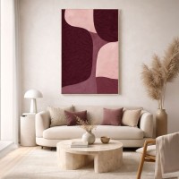 NOPAL ΠΙΝΑΚΑΣ ΔΙΑΚΟΣΜΗΤΙΚΟΣ ΜΕ ΚΟΡΝΙΖΑ 80x120x4cm ΚΑΜΒΑΣ ΜΩΒ ΡΟΖ PS