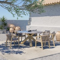 Σετ-2Τεμ.TERRAZZO ΚΑΡΕΚΛΑ ΜΑΞΙΛΑΡΙ BEIGE 56x66.5x75.5cm
