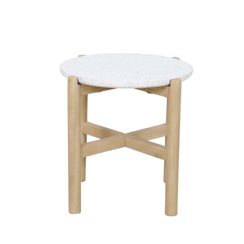 TERRAZZO COFFEE TABLE TERRAZZO ΦΥΣΙΚΟ ΑΝΟΙΧΤΟ 50x50x47cm