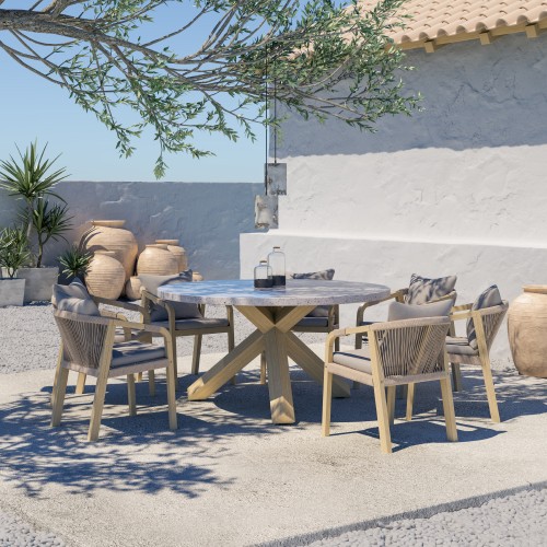 TERRAZZO ΤΡΑΠΕΖΙ TERRAZZO 150x150x77cm