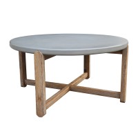 UBUD COFFEE TABLE CEMENT ΦΥΣΙΚΟ ΣΚΟΥΡΟ 81x81x40cm