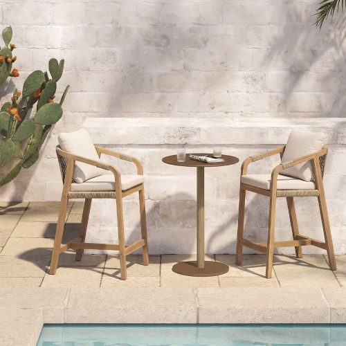 Σετ-2Τεμ.TERRAZZO ΣΚΑΜΠΟ BAR ΦΥΣΙΚΟ 56x68x97.5cm
