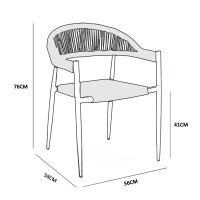 MEZZA LUNA ΚΑΡΕΚΛΑ ΦΥΣΙΚΟ ΜΑΥΡΟ 56x55x78cm