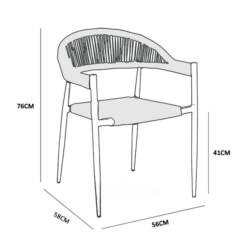 MEZZA LUNA ΚΑΡΕΚΛΑ ΦΥΣΙΚΟ ΜΑΥΡΟ 56x55x78cm