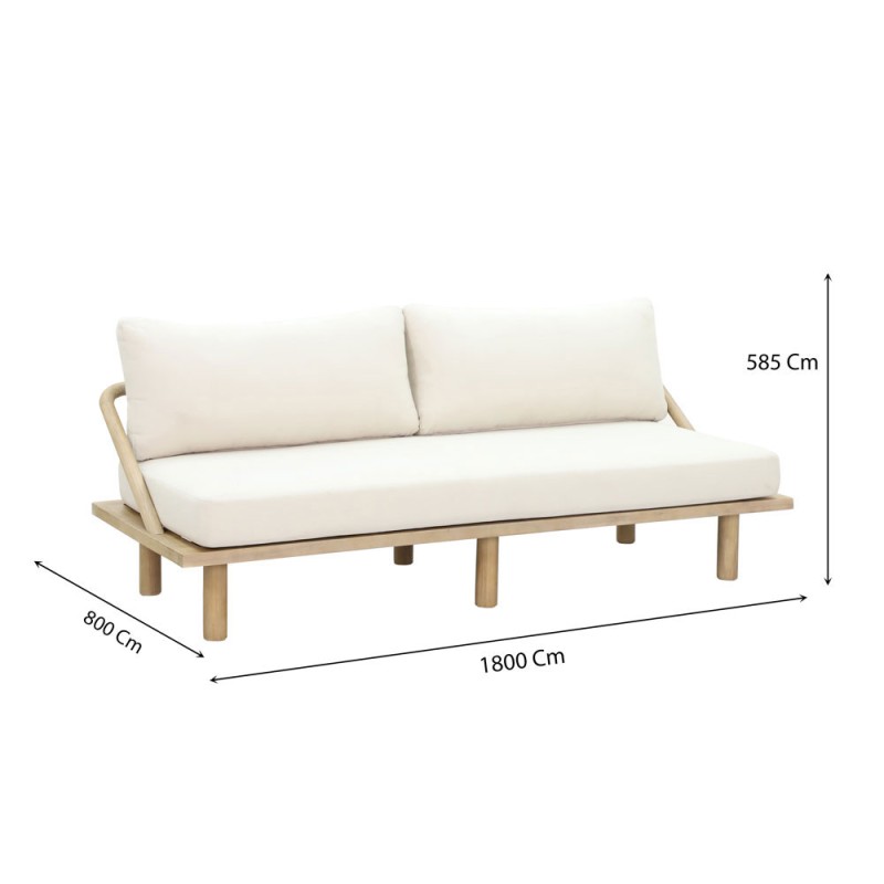 SIESTA ΚΑΝΑΠΕΣ ΚΡΕΒΑΤΙ ΦΥΣΙΚΟ CREAM 180x80x59.5cm