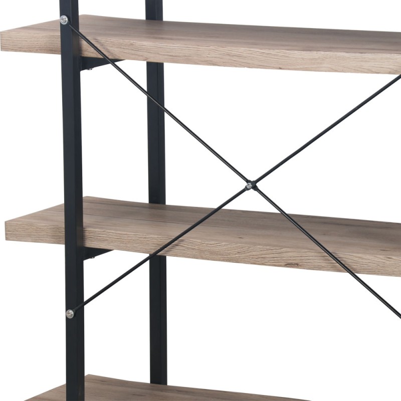 BRICK-URBAN ΒΙΒΛΙΟΘΗΚΗ ΦΥΣΙΚΟ ΜΑΥΡΟ 105x32x140cm