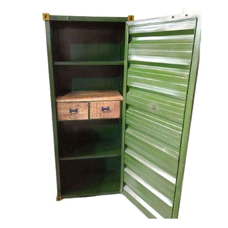 CONTAINER ΒΙΒΛΙΟΘΗΚΗ ΨΗΛΗ ΛΑΔΙ ΧΡΥΣΟ RUSTY 61x40x177cm