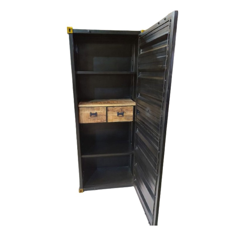 CONTAINER ΒΙΒΛΙΟΘΗΚΗ ΨΗΛΗ ΜΑΥΡΟ ΧΡΥΣΟ RUSTY 61x40x177cm