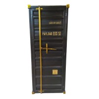 CONTAINER ΒΙΒΛΙΟΘΗΚΗ ΨΗΛΗ ΜΑΥΡΟ ΧΡΥΣΟ RUSTY 61x40x177cm