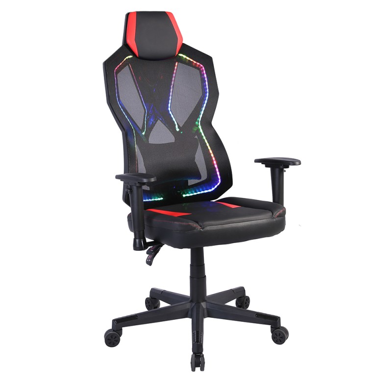 STORM ΚΑΡΕΚΛΑ GAMING ΓΡΑΦΕΙΟΥ ΜΑΥΡΟ ΚΟΚΚΙΝΟ 50x73x135cm