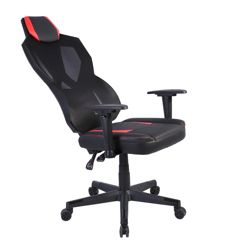 STORM ΚΑΡΕΚΛΑ GAMING ΓΡΑΦΕΙΟΥ ΜΑΥΡΟ ΚΟΚΚΙΝΟ 50x73x135cm