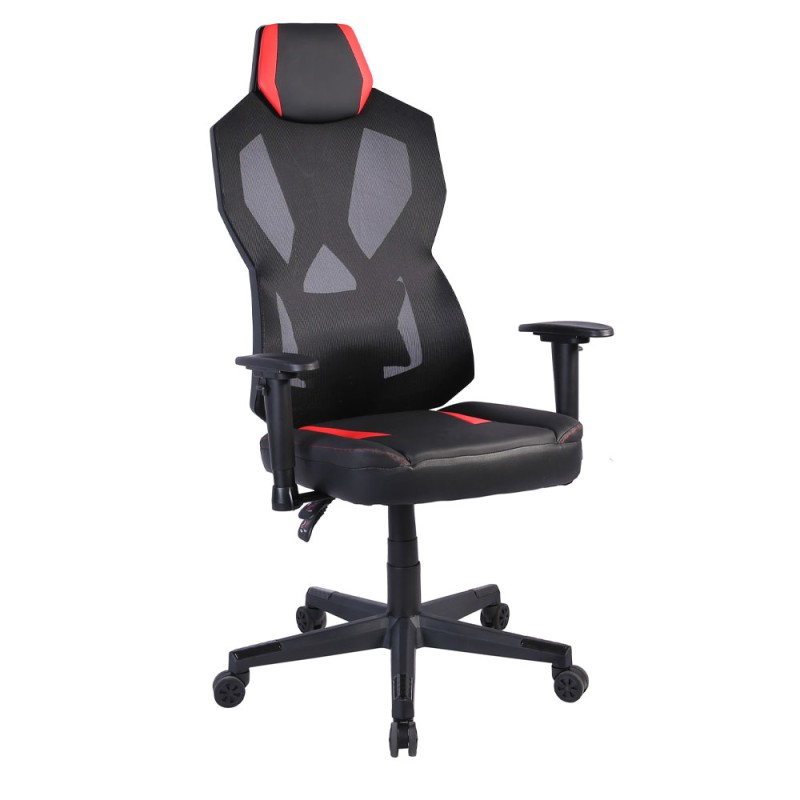 STORM ΚΑΡΕΚΛΑ GAMING ΓΡΑΦΕΙΟΥ ΜΑΥΡΟ ΚΟΚΚΙΝΟ 50x73x135cm