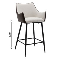 Σετ-2Τεμ.MALONE ΣΚΑΜΠΟ BAR ΓΚΡΙ ΑΝΟΙΧΤΟ ΚΑΦΕ ΣΚΟΥΡΟ 38x51x96cm
