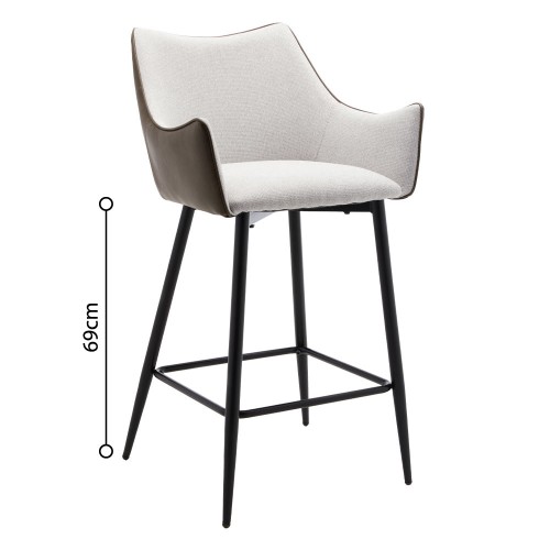 Σετ-2Τεμ.MALONE ΣΚΑΜΠΟ BAR BEIGE ΛΑΔΙ 38x51x96cm