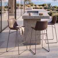 Σετ-2Τεμ.NUEVO XL ΣΚΑΜΠΟ BAR ΚΑΦΕ ANTIQUE WASHED ΜΑΥΡΟ 47x57x100cm