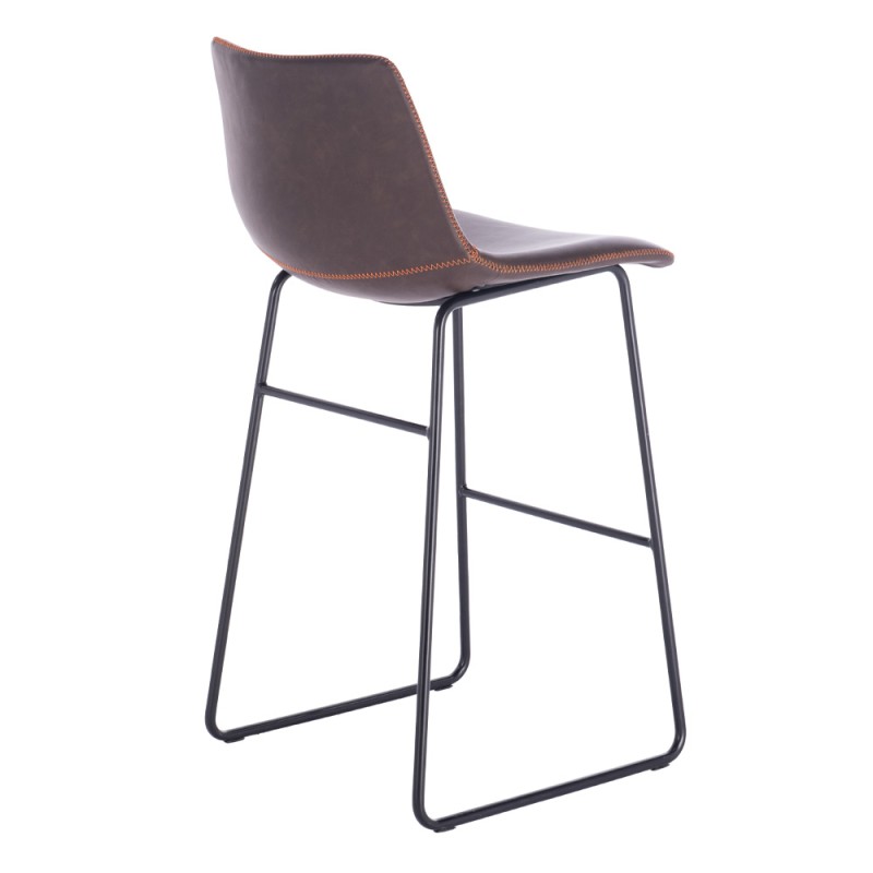 Σετ-2Τεμ.NUEVO XL ΣΚΑΜΠΟ BAR ΚΑΦΕ ANTIQUE WASHED ΜΑΥΡΟ 47x57x100cm