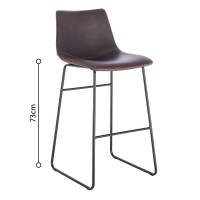 Σετ-2Τεμ.NUEVO XL ΣΚΑΜΠΟ BAR ΚΑΦΕ ANTIQUE WASHED ΜΑΥΡΟ 47x57x100cm