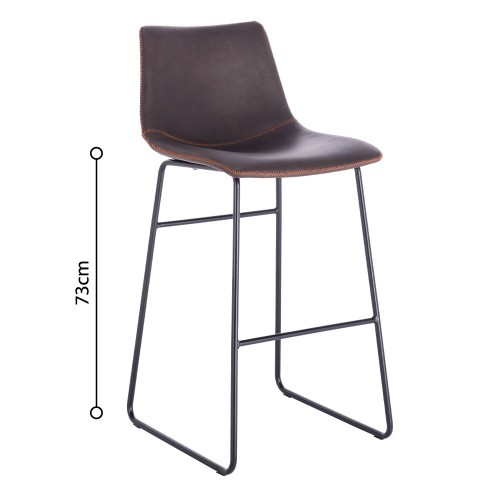 NUEVO XL ΣΚΑΜΠΟ BAR ΚΑΦΕ ANTIQUE WASHED ΜΑΥΡΟ 47x57x100cm