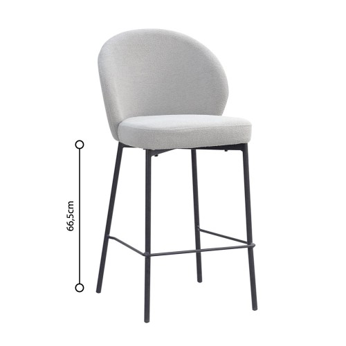 Σετ-2Τεμ.LUNE ΣΚΑΜΠΟ BAR ΓΚΡΙ 48x53.5x95.5cm