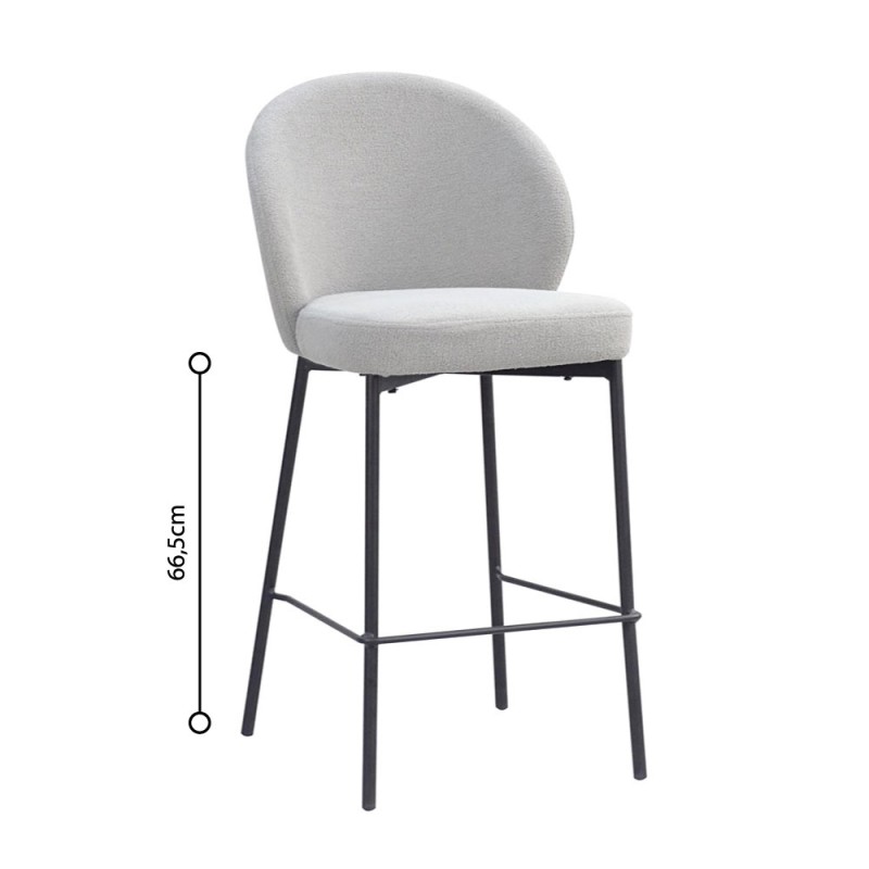 Σετ-2Τεμ.LUNE ΣΚΑΜΠΟ BAR ΓΚΡΙ 48x53.5x95.5cm