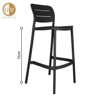 Σετ-4Τεμ.ZURICH ΣΚΑΜΠΟ BAR ΜΑΥΡΟ 50x48.5x103.5cm