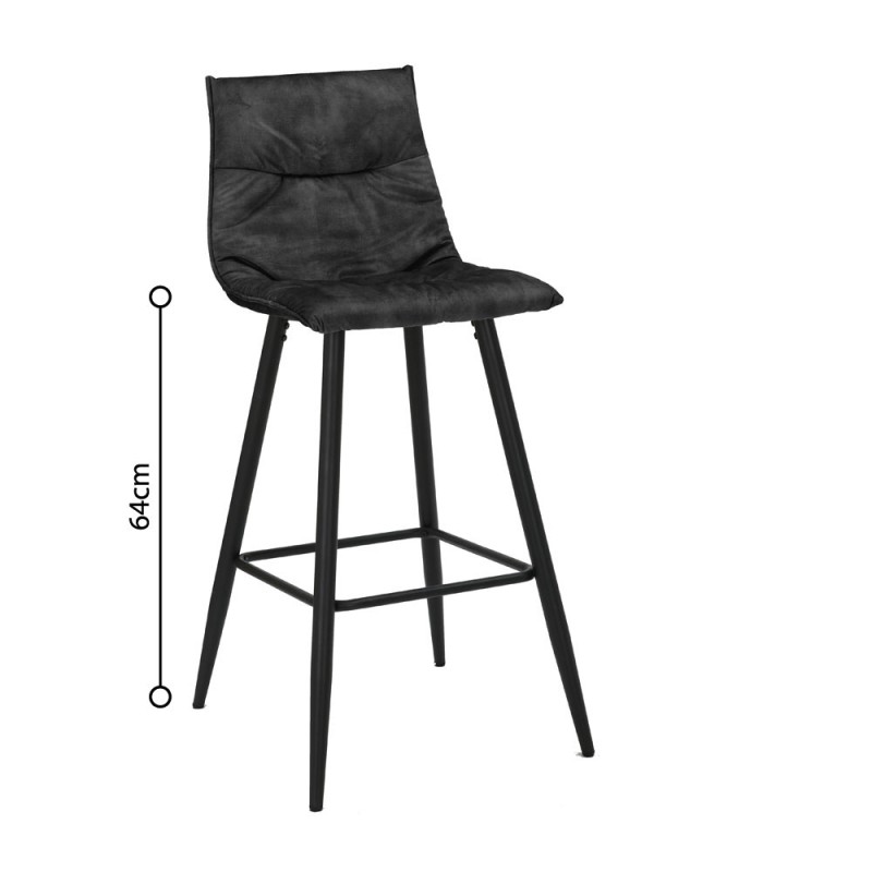 Σετ-4Τεμ.LINEA ΣΚΑΜΠΟ BAR ΑΝΘΡΑΚΙ 42x51x94cm