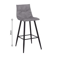 Σετ-4Τεμ.LINEA ΣΚΑΜΠΟ BAR ΓΚΡΙ SILVER 42x51x94cm