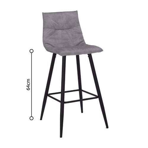 Σετ-4Τεμ.LINEA ΣΚΑΜΠΟ BAR ΓΚΡΙ SILVER 42x51x94cm