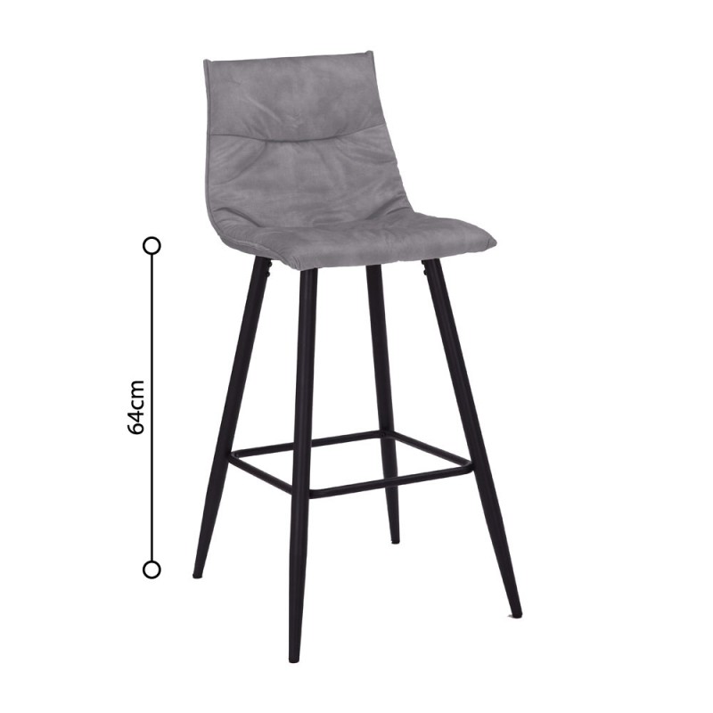 Σετ-4Τεμ.LINEA ΣΚΑΜΠΟ BAR ΓΚΡΙ SILVER 42x51x94cm