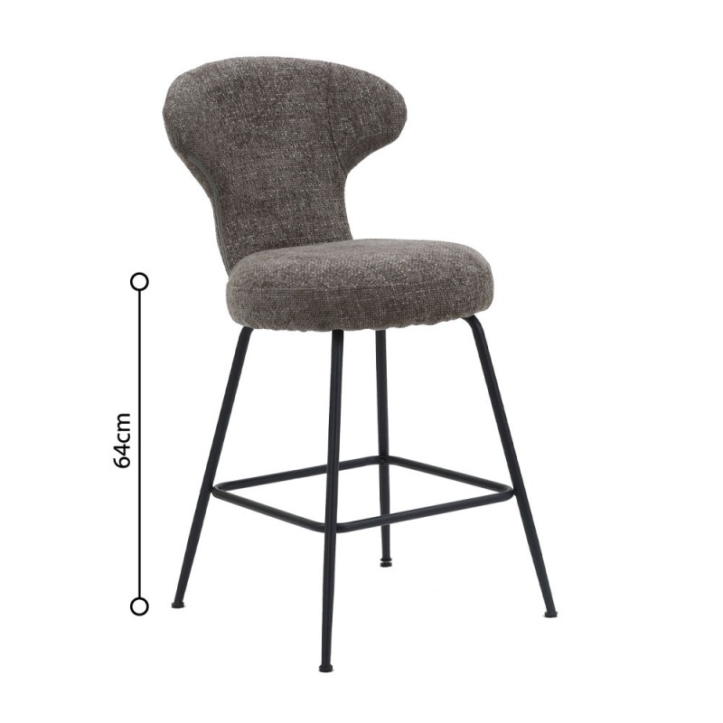 Σετ-2Τεμ.FUNGO ΣΚΑΜΠΟ BAR ΛΑΔΙ ΓΚΡΙ 51x55x97cm