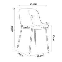 Σετ-4Τεμ.LIGNA ΚΑΡΕΚΛΑ ΛΕΥΚΟ 55.5x48x80cm