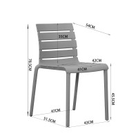 Σετ-4Τεμ.HORIZONTAL ΚΑΡΕΚΛΑ ΛΕΥΚΟ 43x51.5x78.5cm
