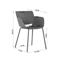 Σετ-4Τεμ.SEDIA ΚΑΡΕΚΛΑ OFF WHITE 58x51x79.5cm
