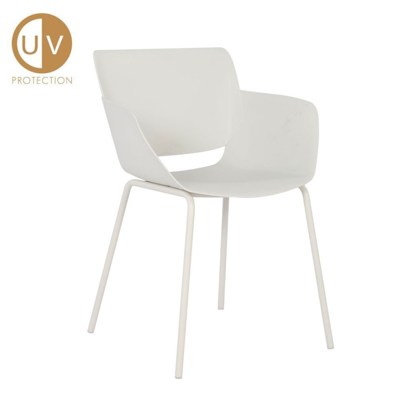 Σετ-4Τεμ.SEDIA ΚΑΡΕΚΛΑ OFF WHITE 58x51x79.5cm