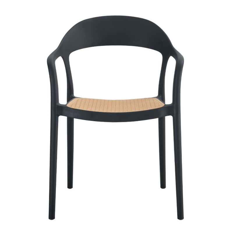 BISTROT ΚΑΡΕΚΛΑ ΜΑΥΡΟ ΦΥΣΙΚΟ 57x53x81.5cm