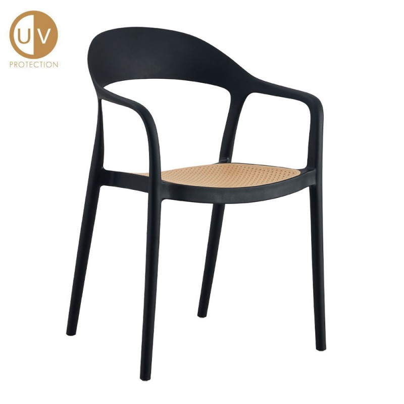 BISTROT ΚΑΡΕΚΛΑ ΜΑΥΡΟ ΦΥΣΙΚΟ 57x53x81.5cm
