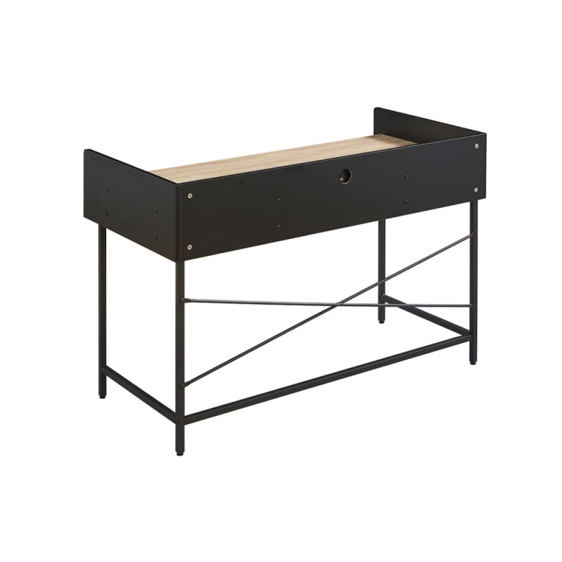 HOMI ΓΡΑΦΕΙΟ 2ΣΥΡΤΑΡΙΑ ΦΥΣΙΚΟ ΜΑΥΡΟ 123x60x86cm