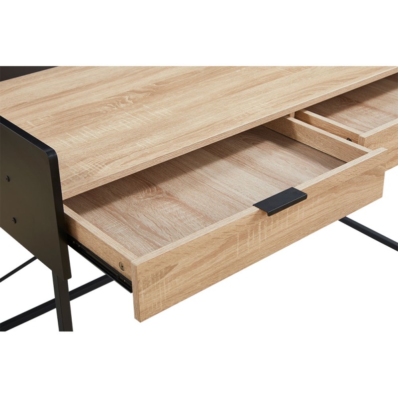 HOMI ΓΡΑΦΕΙΟ 2ΣΥΡΤΑΡΙΑ ΦΥΣΙΚΟ ΜΑΥΡΟ 123x60x86cm