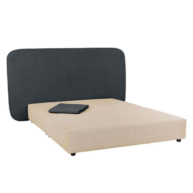 OVAL ΚΡΕΒΑΤΙ ΧΩΡΙΣ ΑΠΟΘΗΚ. ΧΩΡΟ (ΓΙΑ ΣΤΡΩΜΑ 160x200cm) ΑΝΘΡΑΚΙ 221x209x122cm