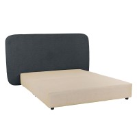 OVAL ΚΡΕΒΑΤΙ ΧΩΡΙΣ ΑΠΟΘΗΚ. ΧΩΡΟ (ΓΙΑ ΣΤΡΩΜΑ 160x200cm) ΑΝΘΡΑΚΙ 221x209x122cm